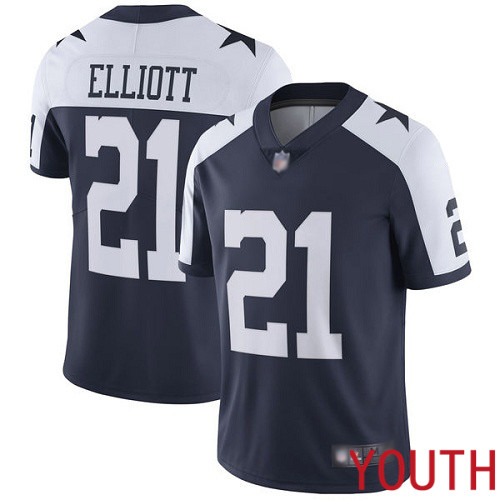 Youth Dallas Cowboys Limited Navy Blue Ezekiel Elliott Alternate #21 Vapor Untouchable Throwback NFL Jersey